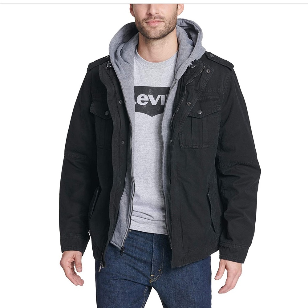 Men’s Levi washed cotton quilted lining field coat